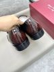 Ferragamo Man Black and red Calfskin Business Leather Shoes 0428117 (5)_th.jpg